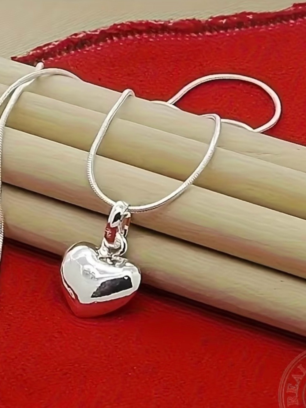 Sterling Silver Heart Pendant Necklace - Silver